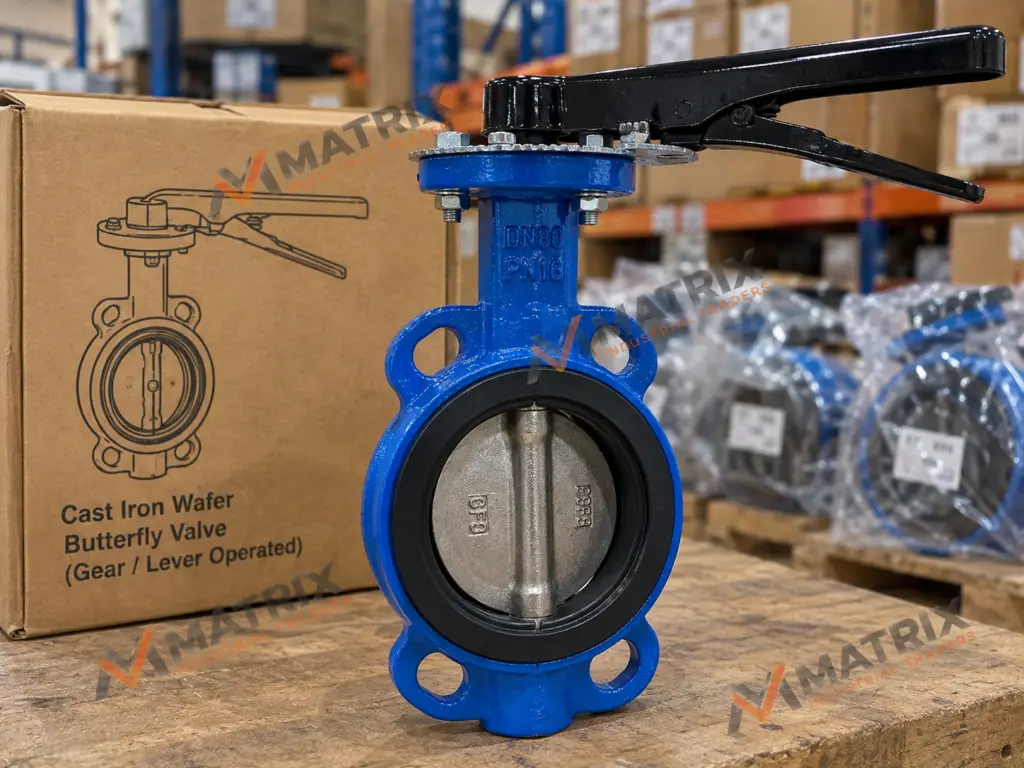 cast iron wafer butterfly valve