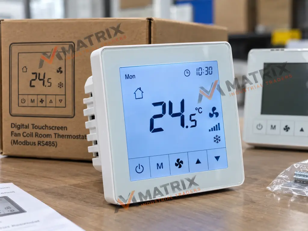 digital touchscreen fan coil room thermostat