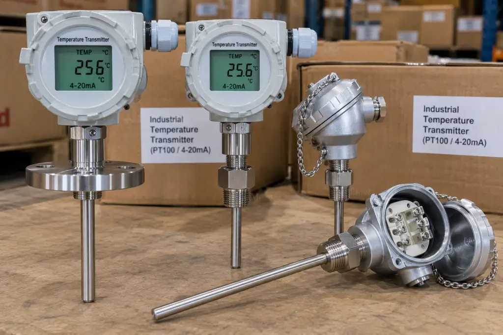 industrial immersion duct temperature transmitter