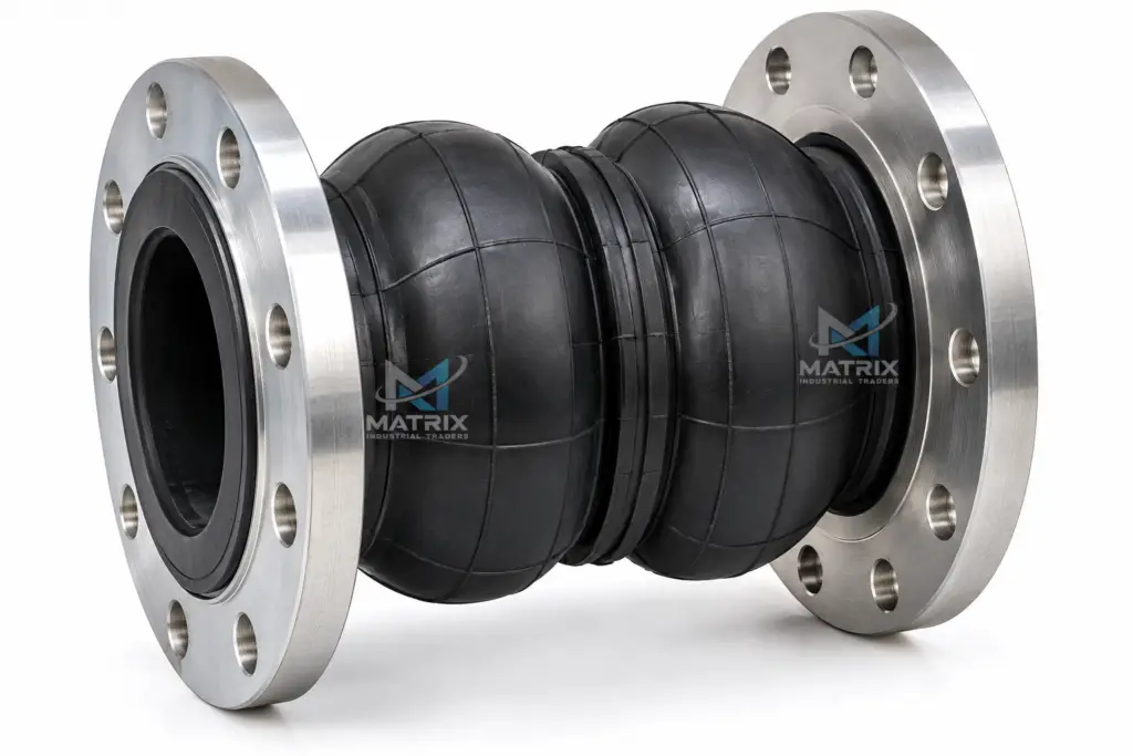twin sphere flanged rubber expansion joint